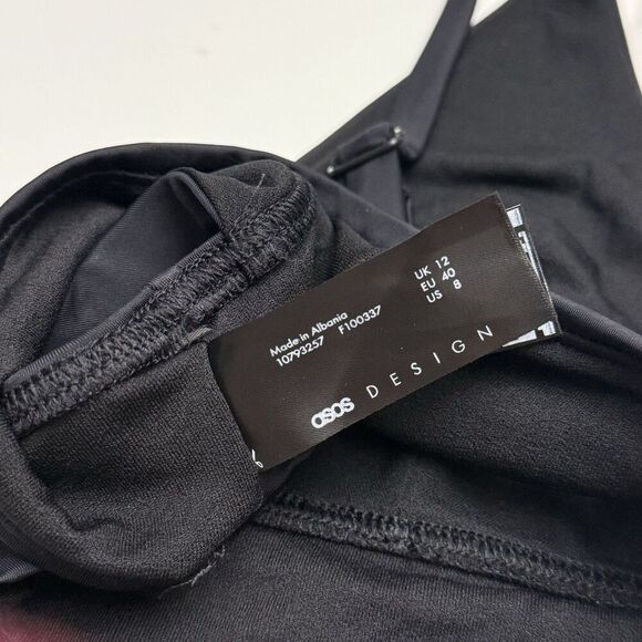 ASOS DESIGN mix n match black deep plunge bikini TOP ONLY UK 12 US 8 NEW - Picture 4 of 6